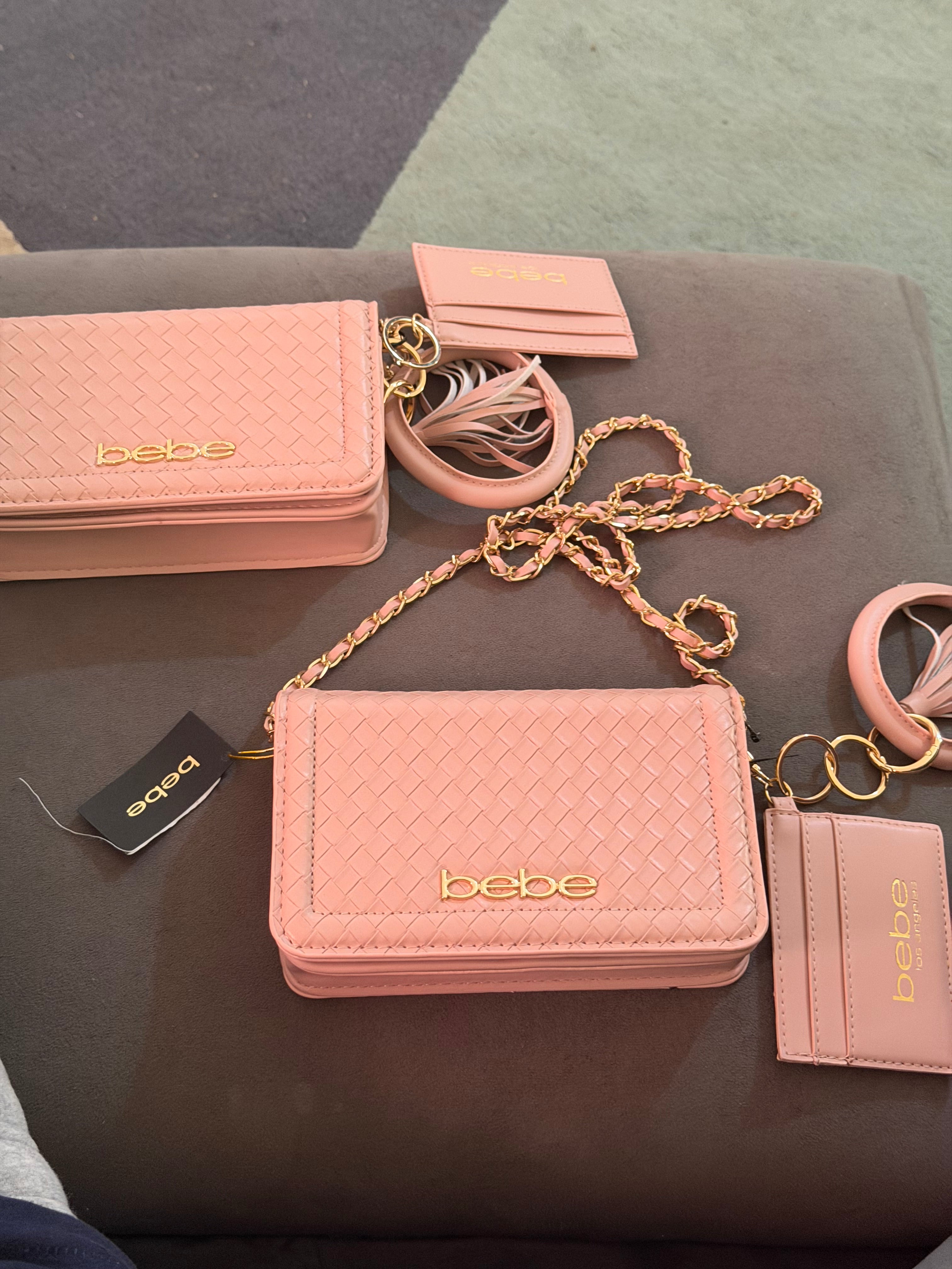 bebe Blush Woven Faux-Leather Accessory Set